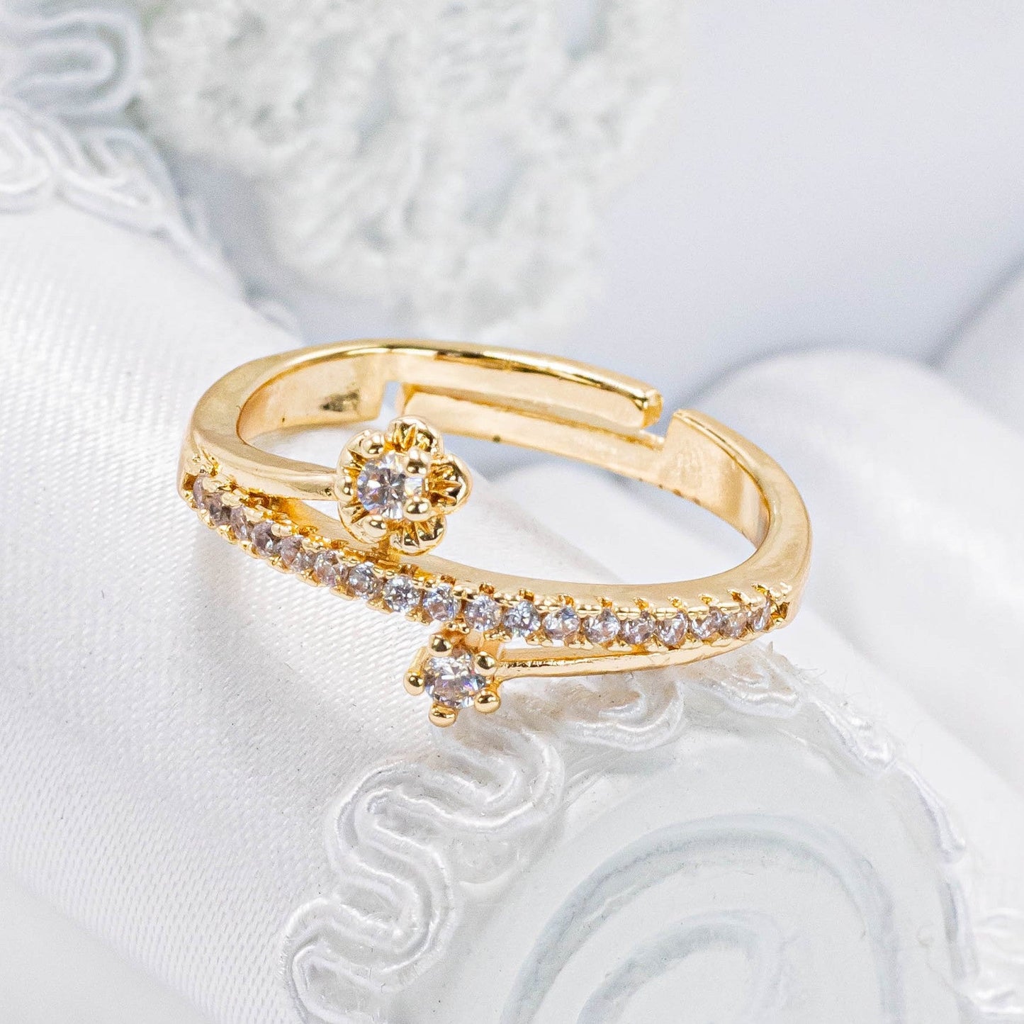 Anillo triple flor