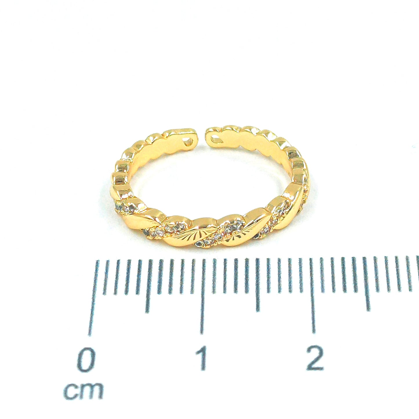 Anillo trenza microzircones