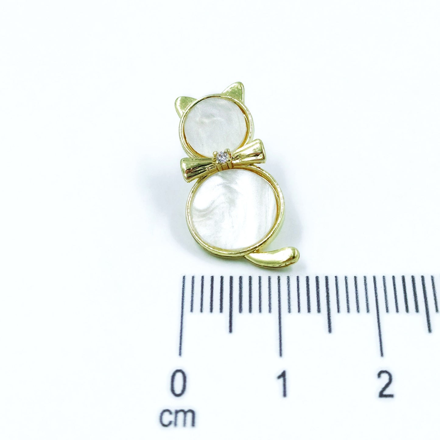 Broche mini gatico nacar