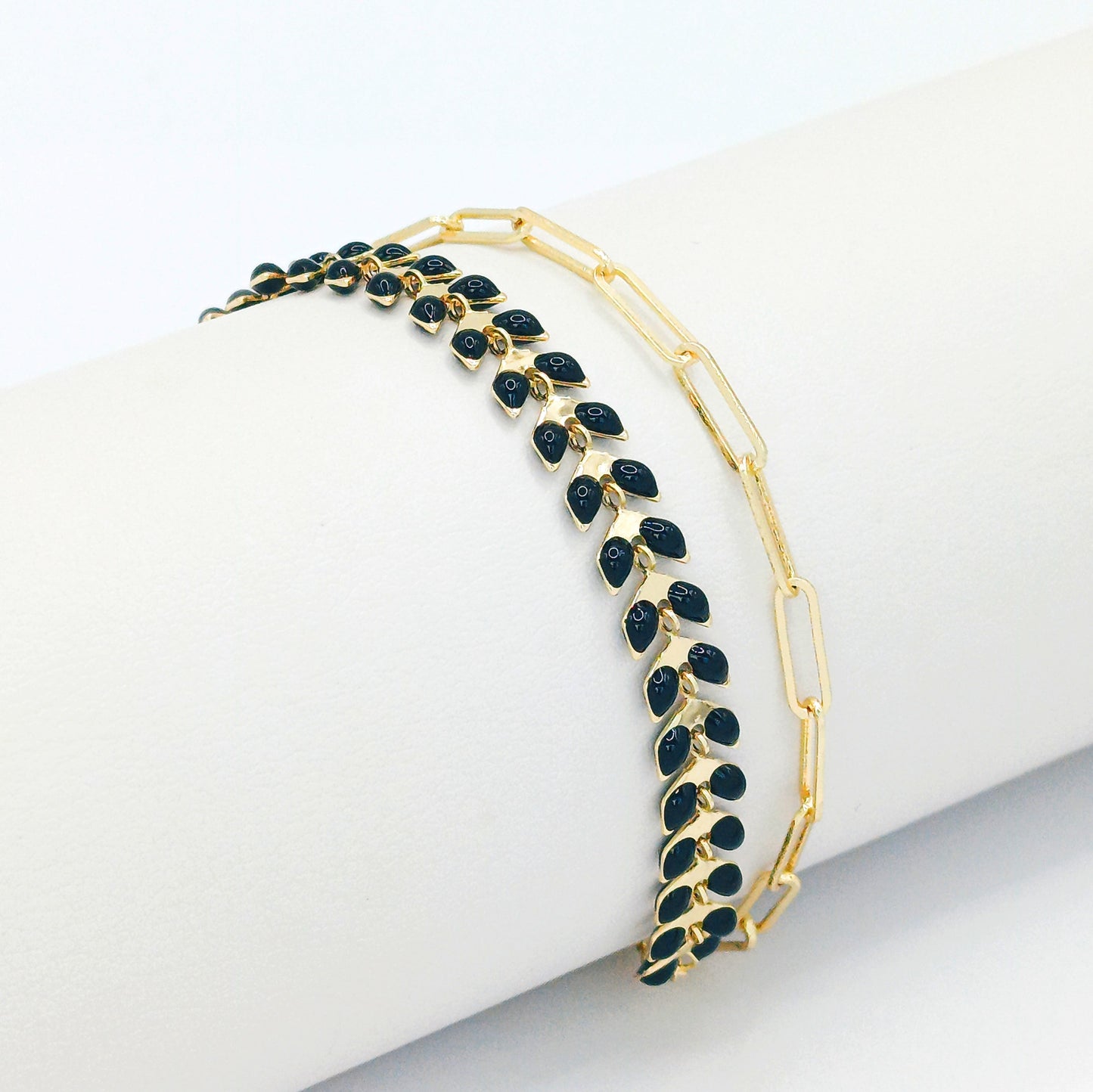 Pulsera doble espiga esmaltada