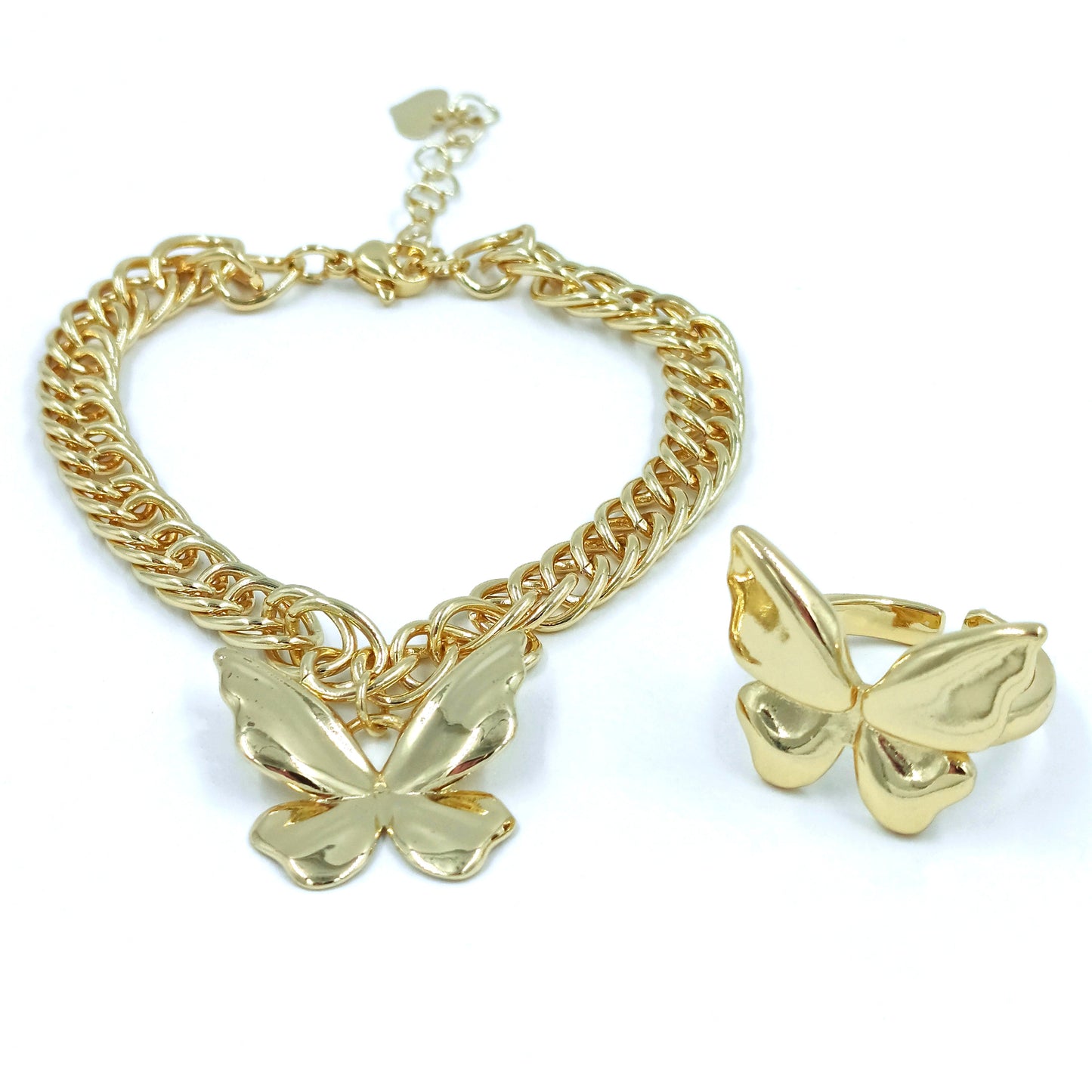 Pulsera + anillo mariposa