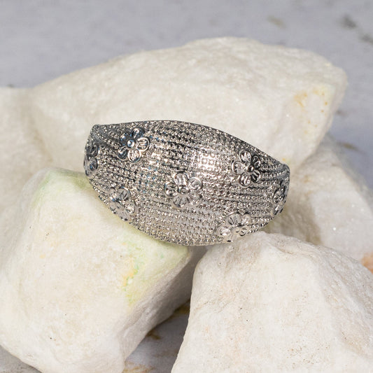 Anillo diamantado mini flores P