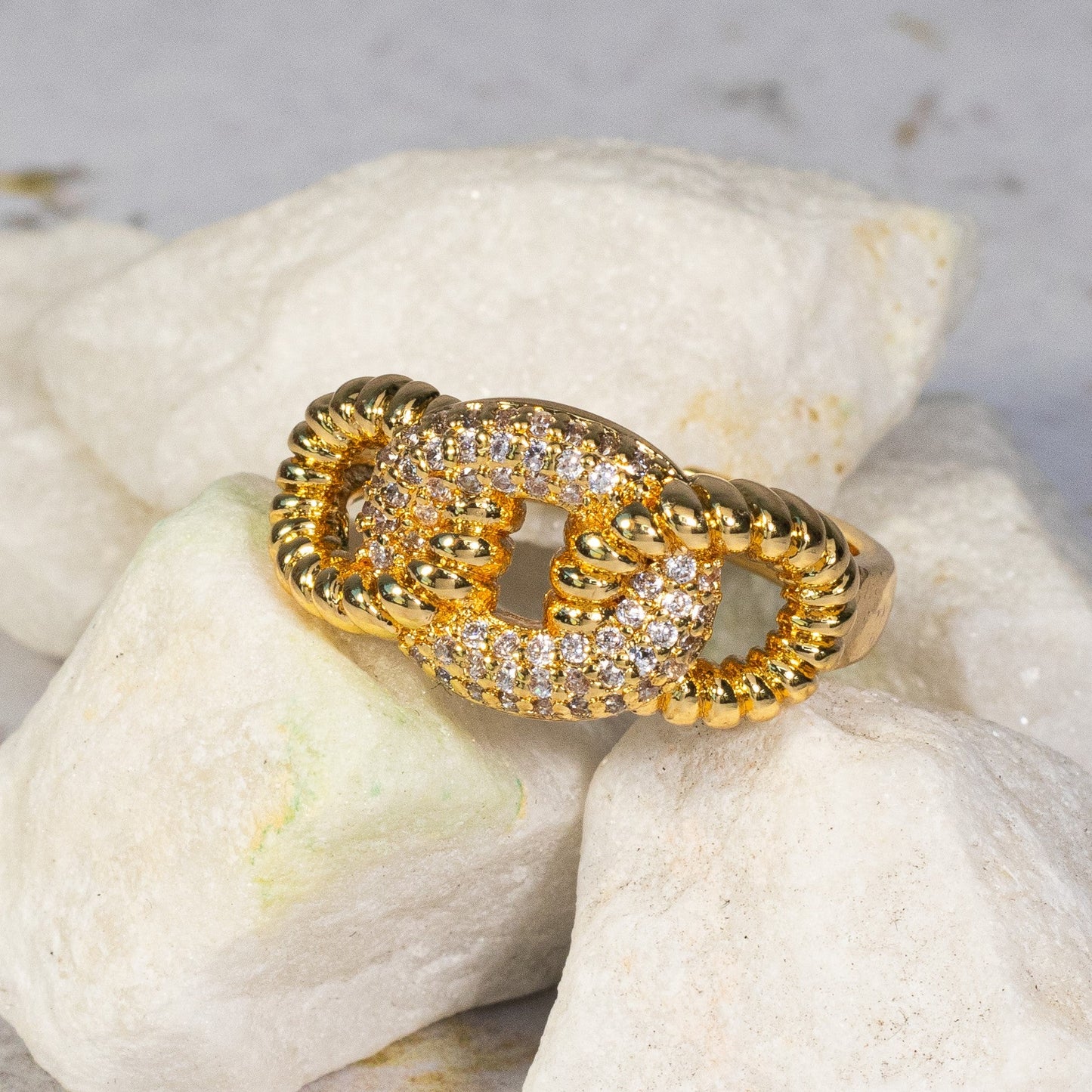 Anillo eslabones microzircones