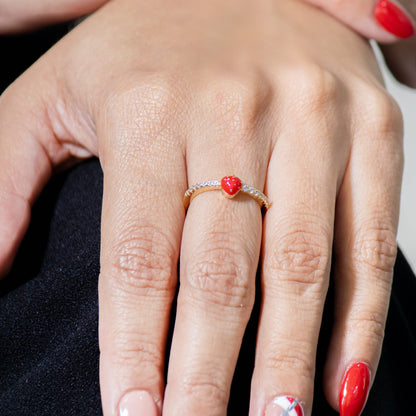 Anillo fresa microzircones Amulí