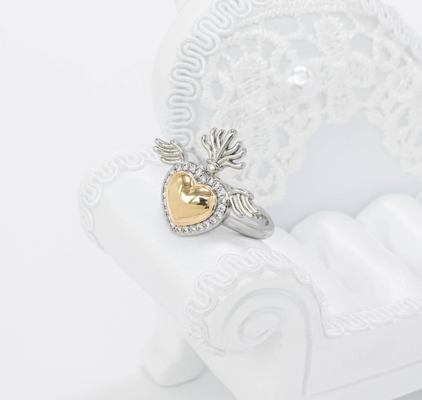Anillo corazon alas