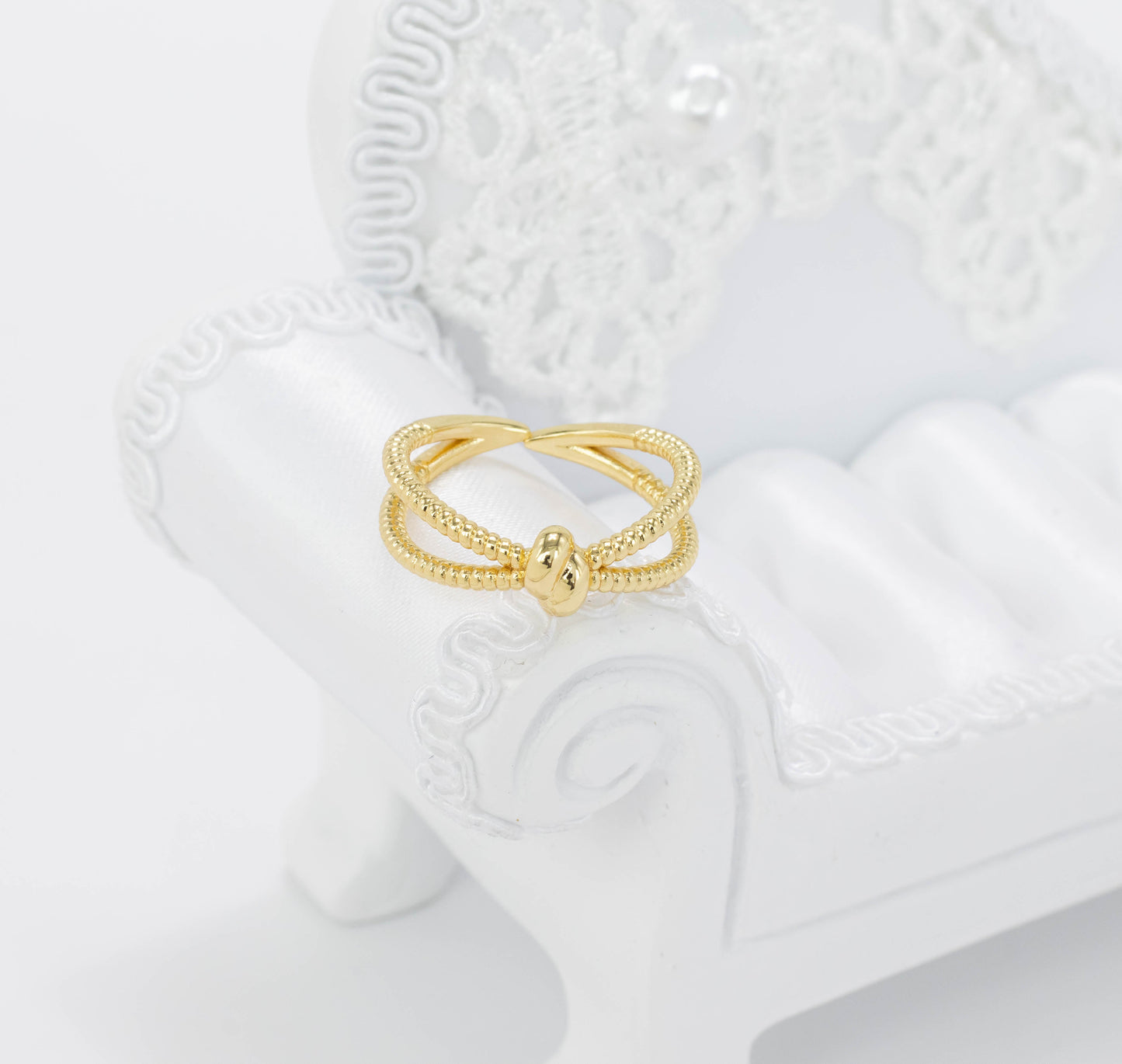 Anillo doble tallado