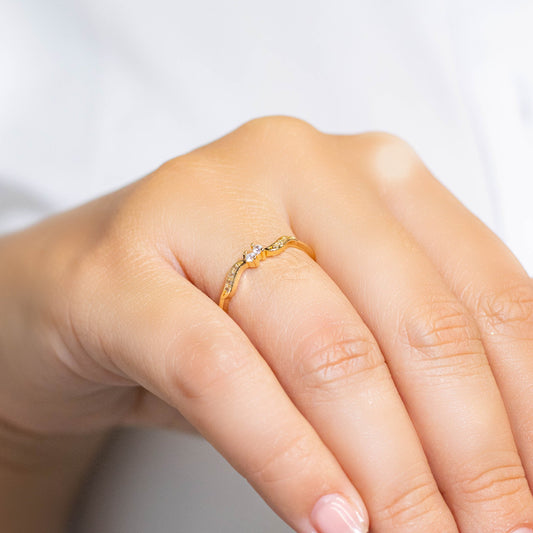 Anillo dos zircones  Amulí