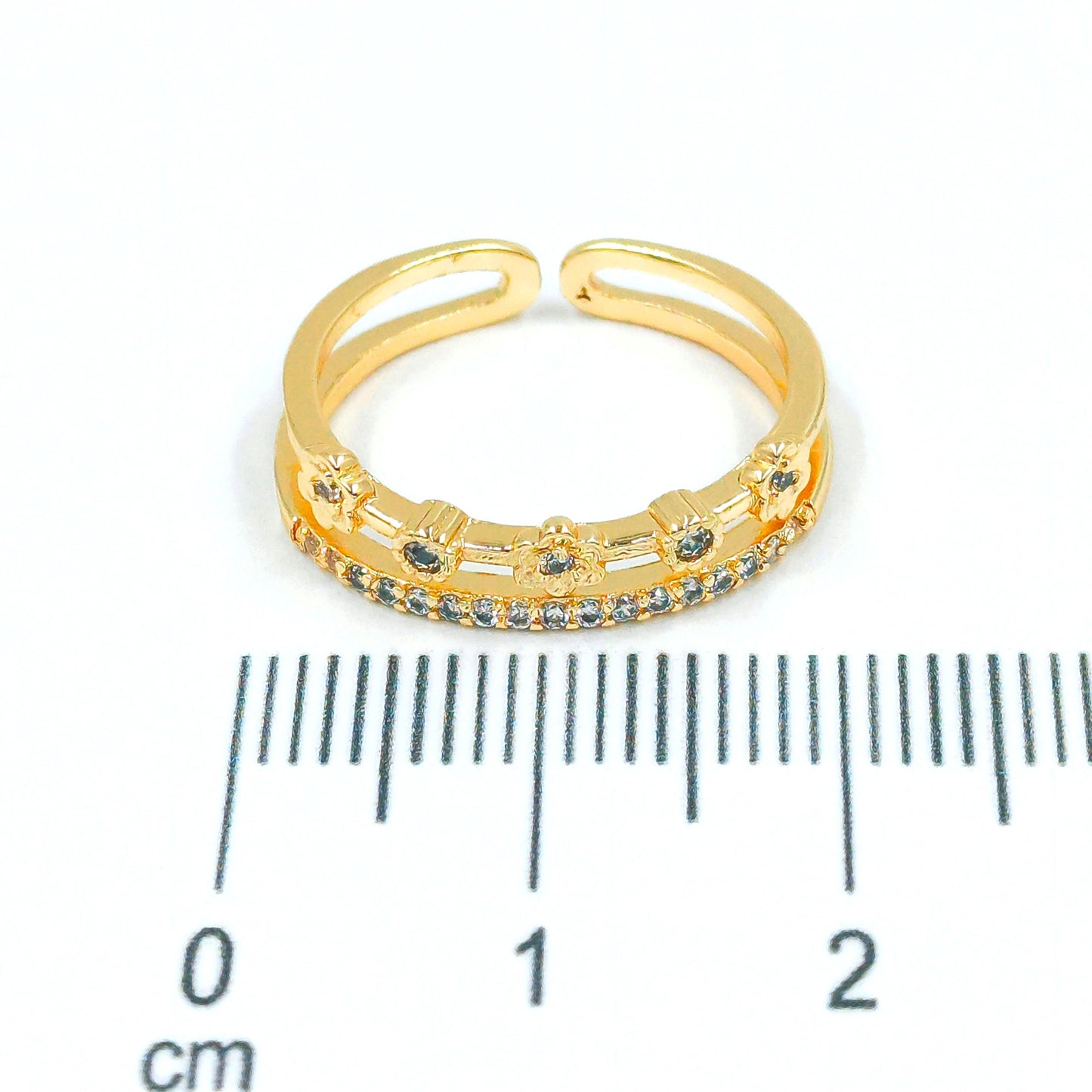 Anillo doble flores