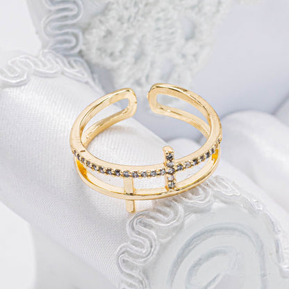 Anillo doble cruces