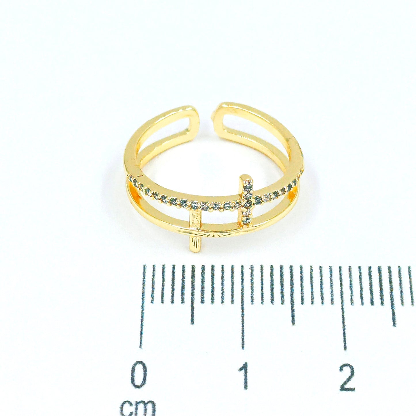 Anillo doble cruces