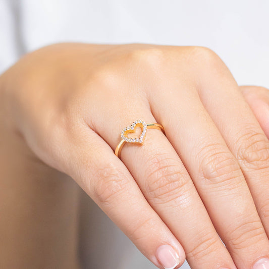Anillo silueta corazon  Amulí