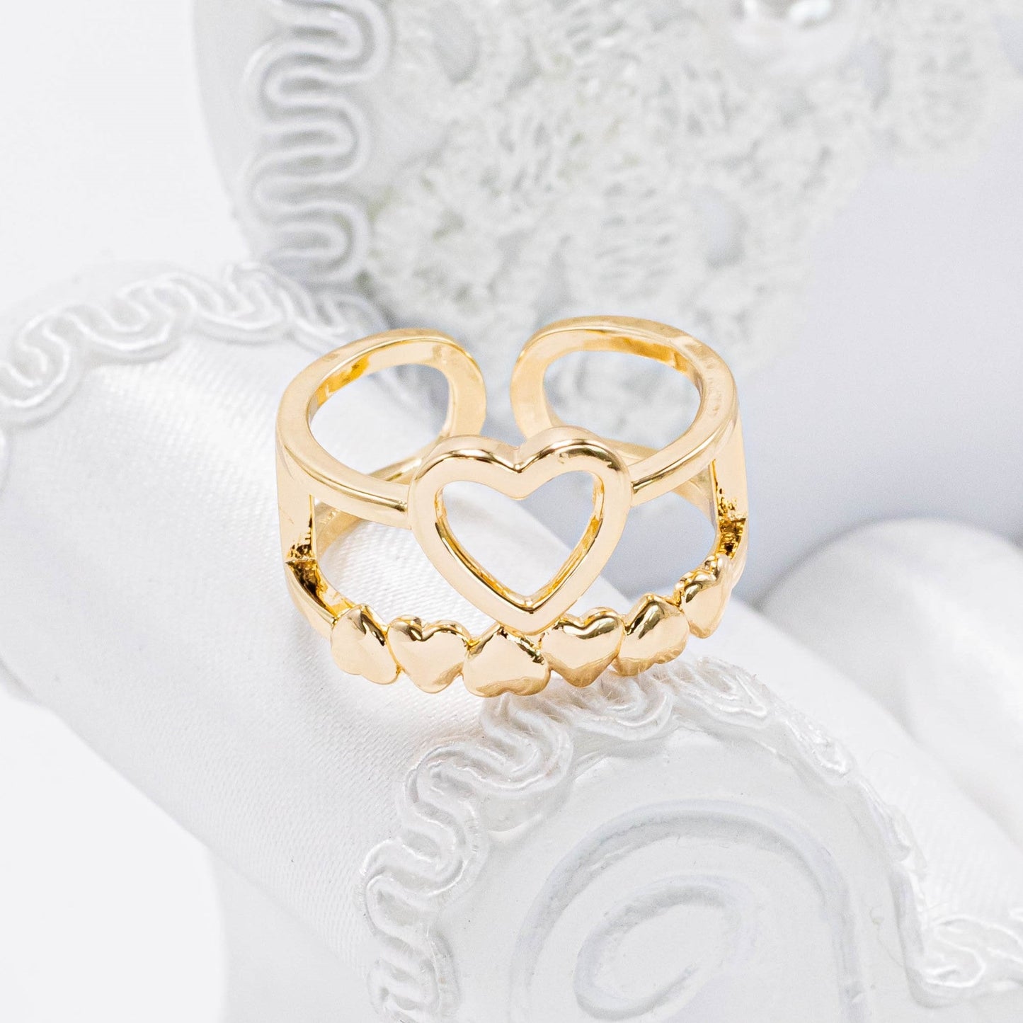 Anillo doble corazones