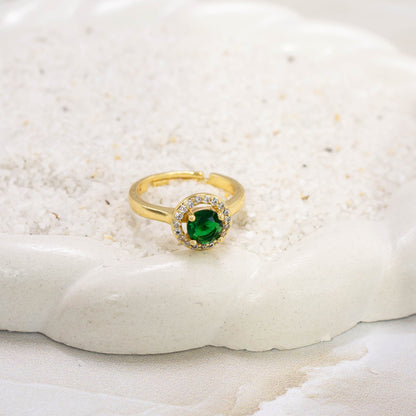 Anillo aro zircpon esmeralda