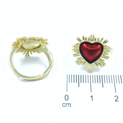 Anillo corazón rojo