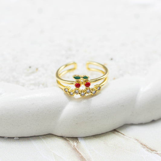 Anillo doble cereza
