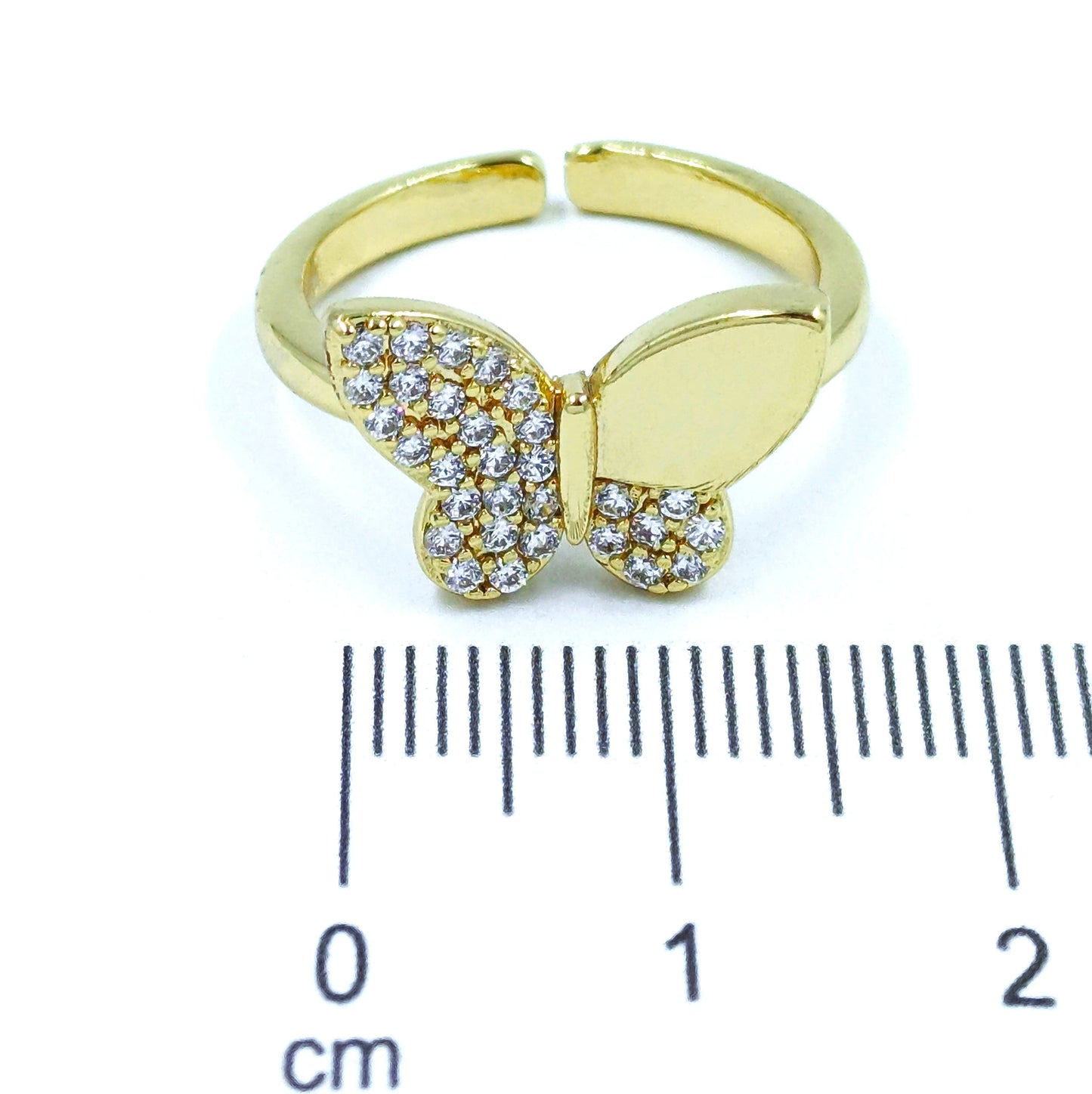 Anillo mariposa microzircón