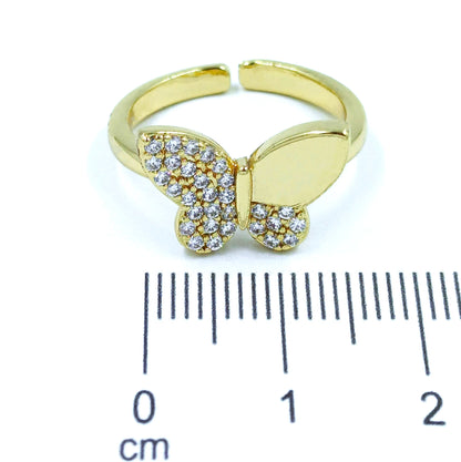 Anillo mariposa microzircón