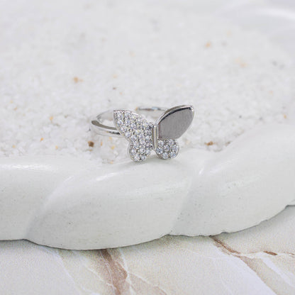 Anillo mariposa microzircón