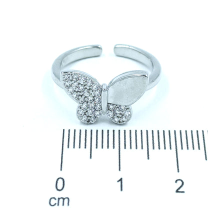Anillo mariposa microzircón