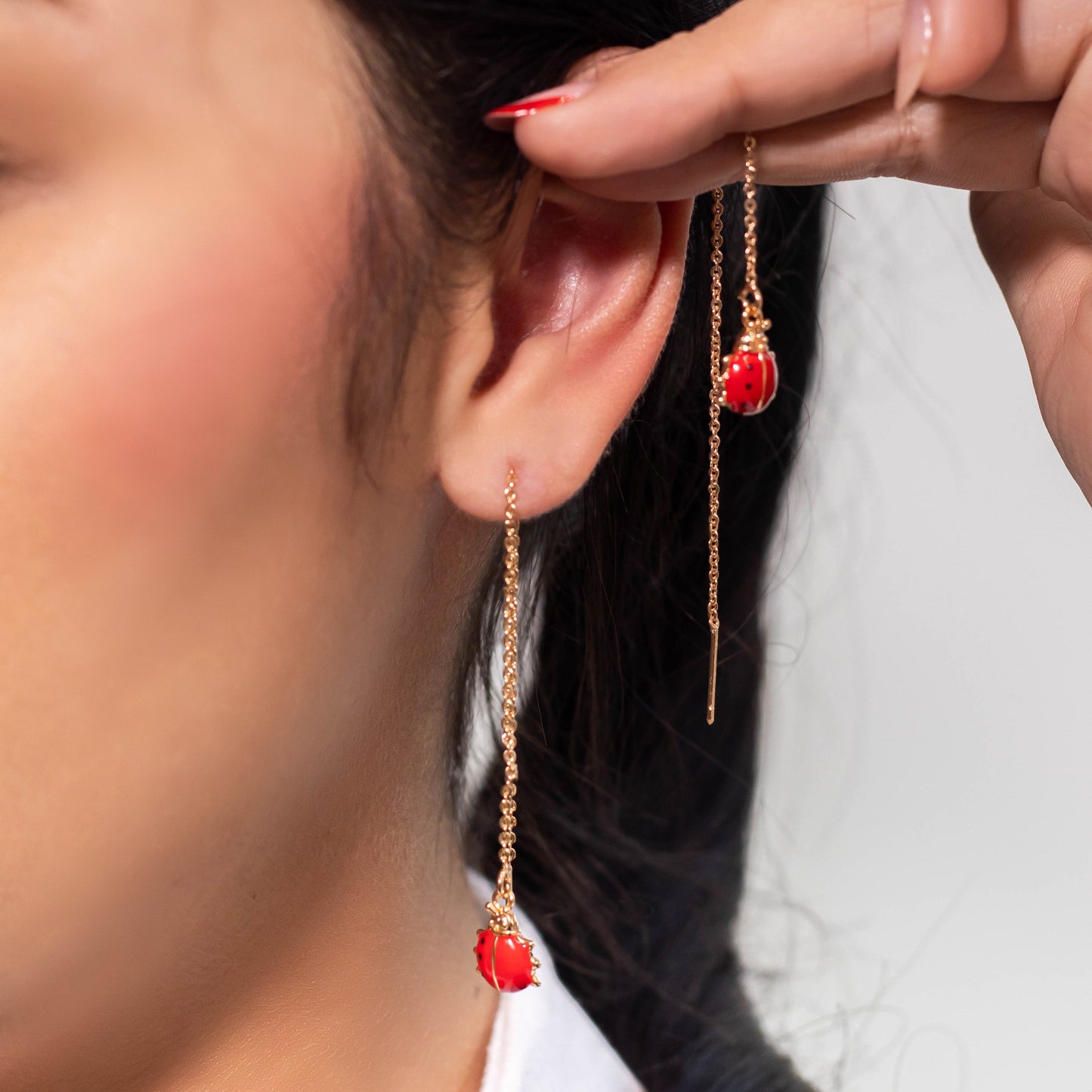 Arete hilo mariquita  Amulí