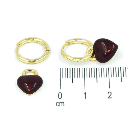 Arete dije corazón esmaltado