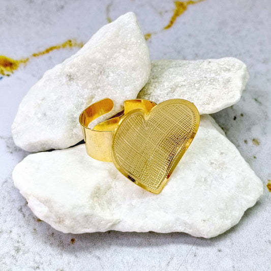 Anillo bronce corazon