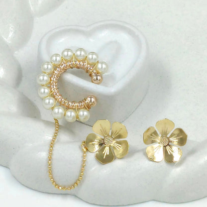 Bronce aret earcuff perla/balin