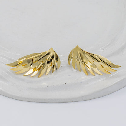 Arete bronce alas lisa 3cmAmulí