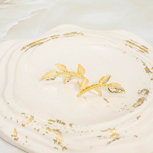 Arete bronce hojitas