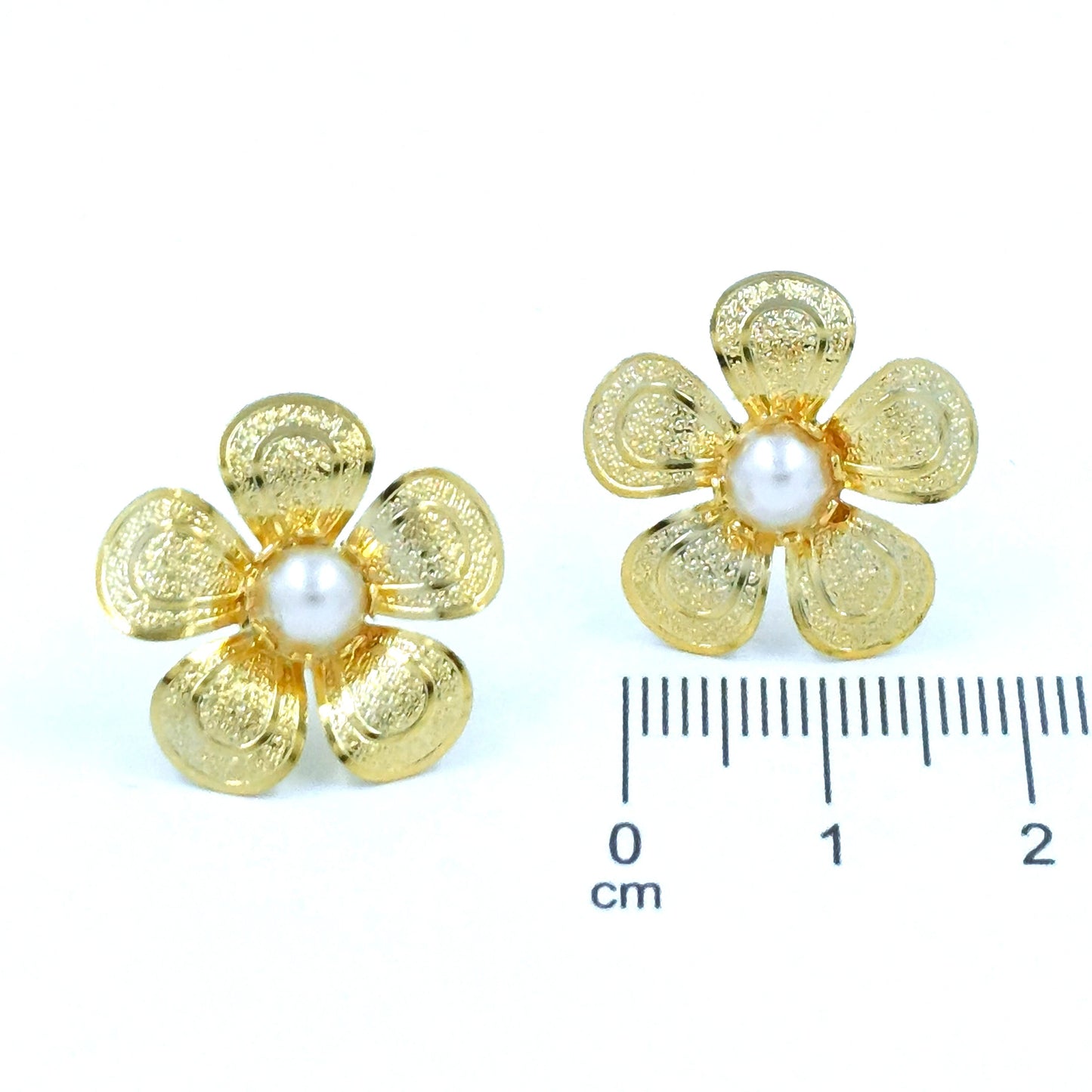 Arete bronce flor perla