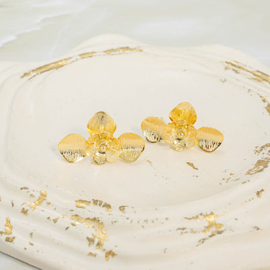 Arete bronce media flor