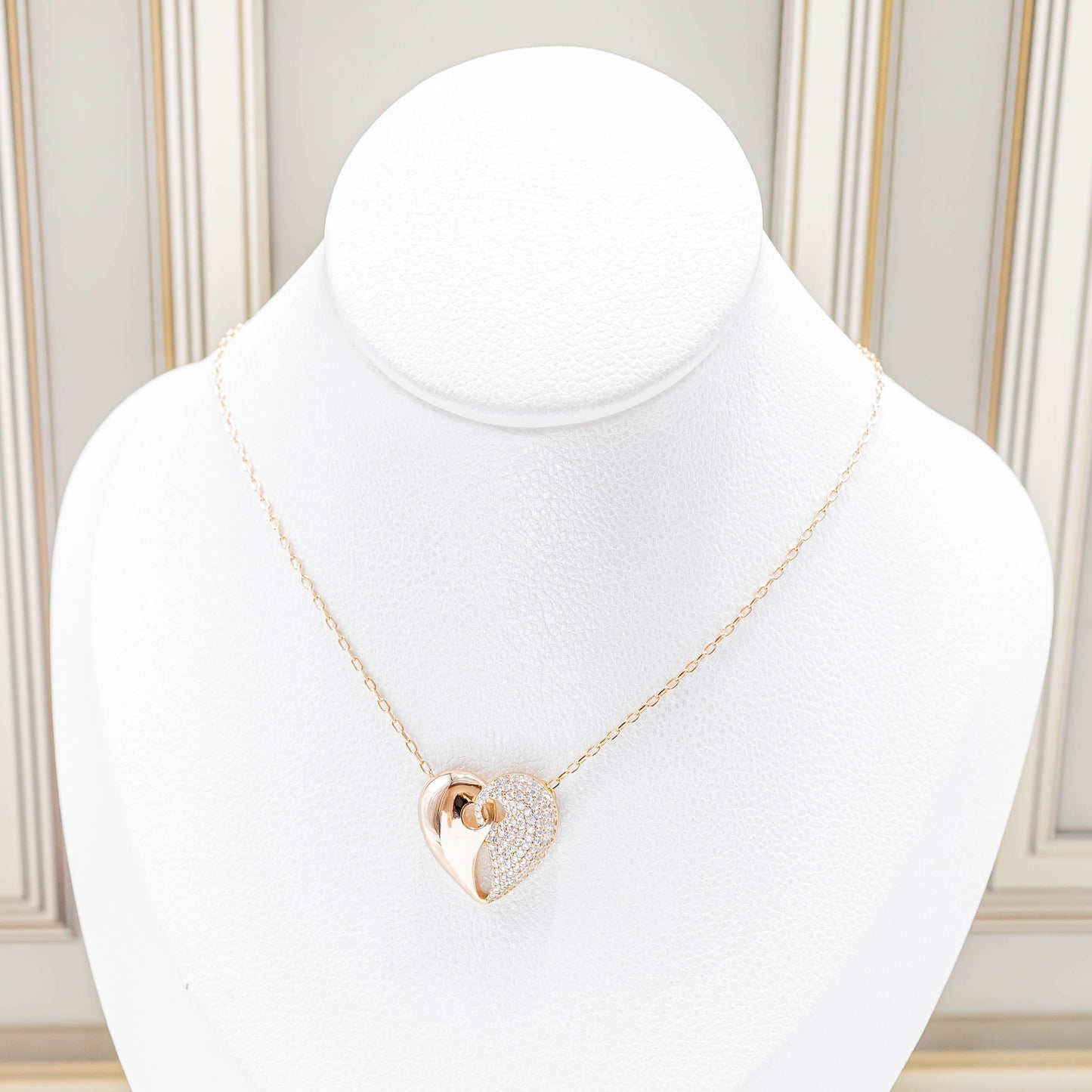 Cadena corazón microzircón