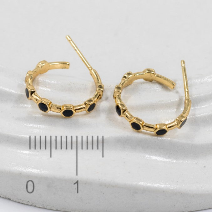 Candonga pequeña esmaltada negra (1,5cm)