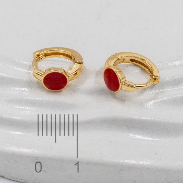 Candonga pequeña esmaltada rojo (1cm)