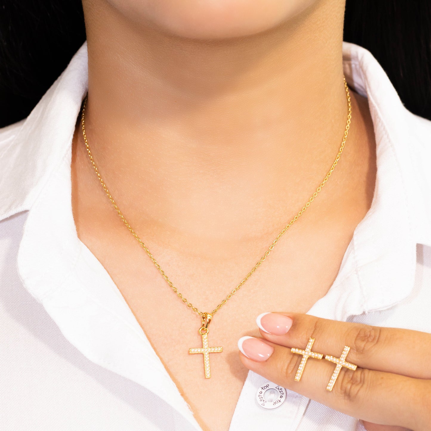 Set Duo cruces perlas