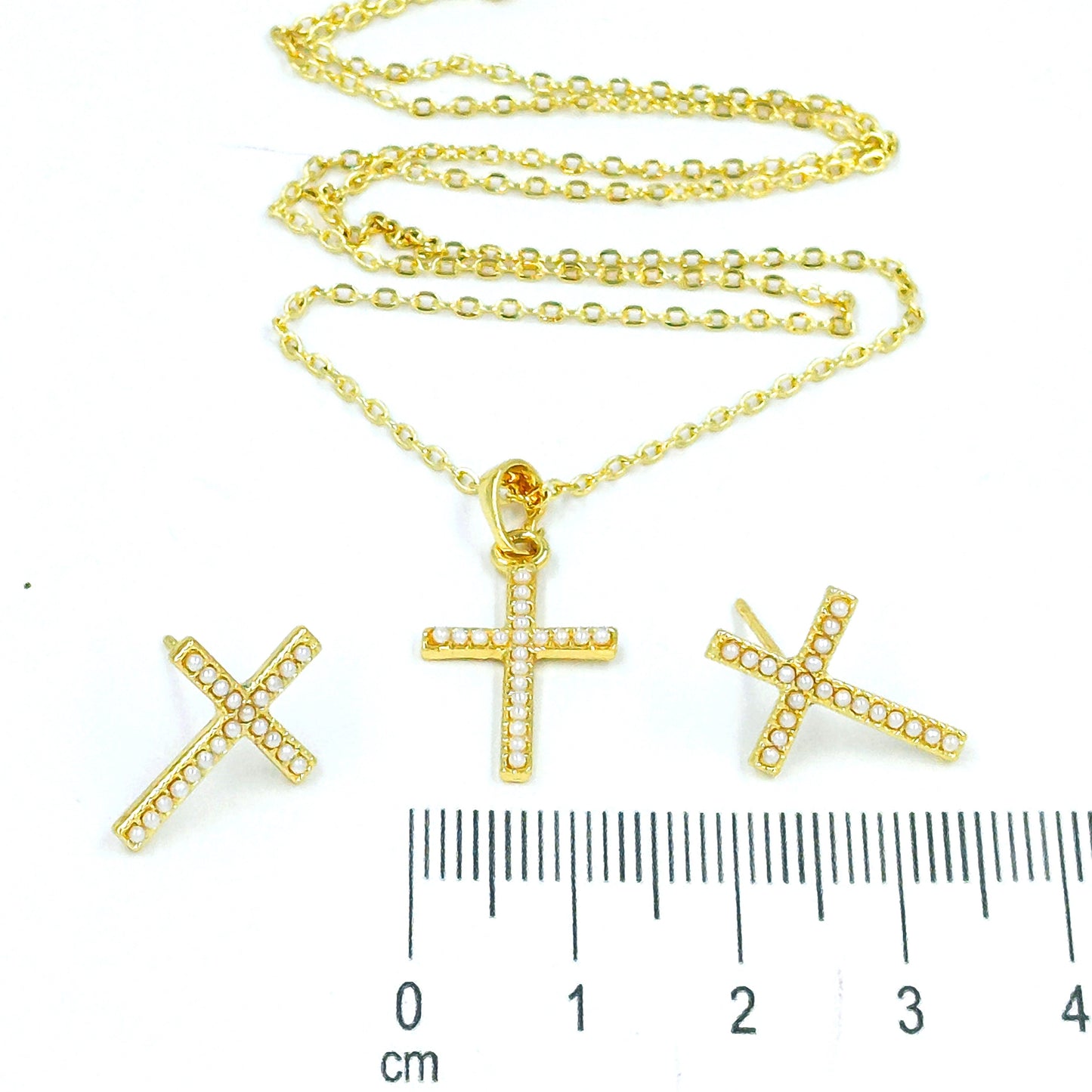 Set Duo cruces perlas