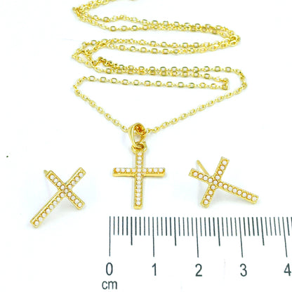 Set Duo cruces perlas