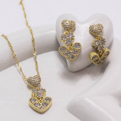 Duo corazon zircones