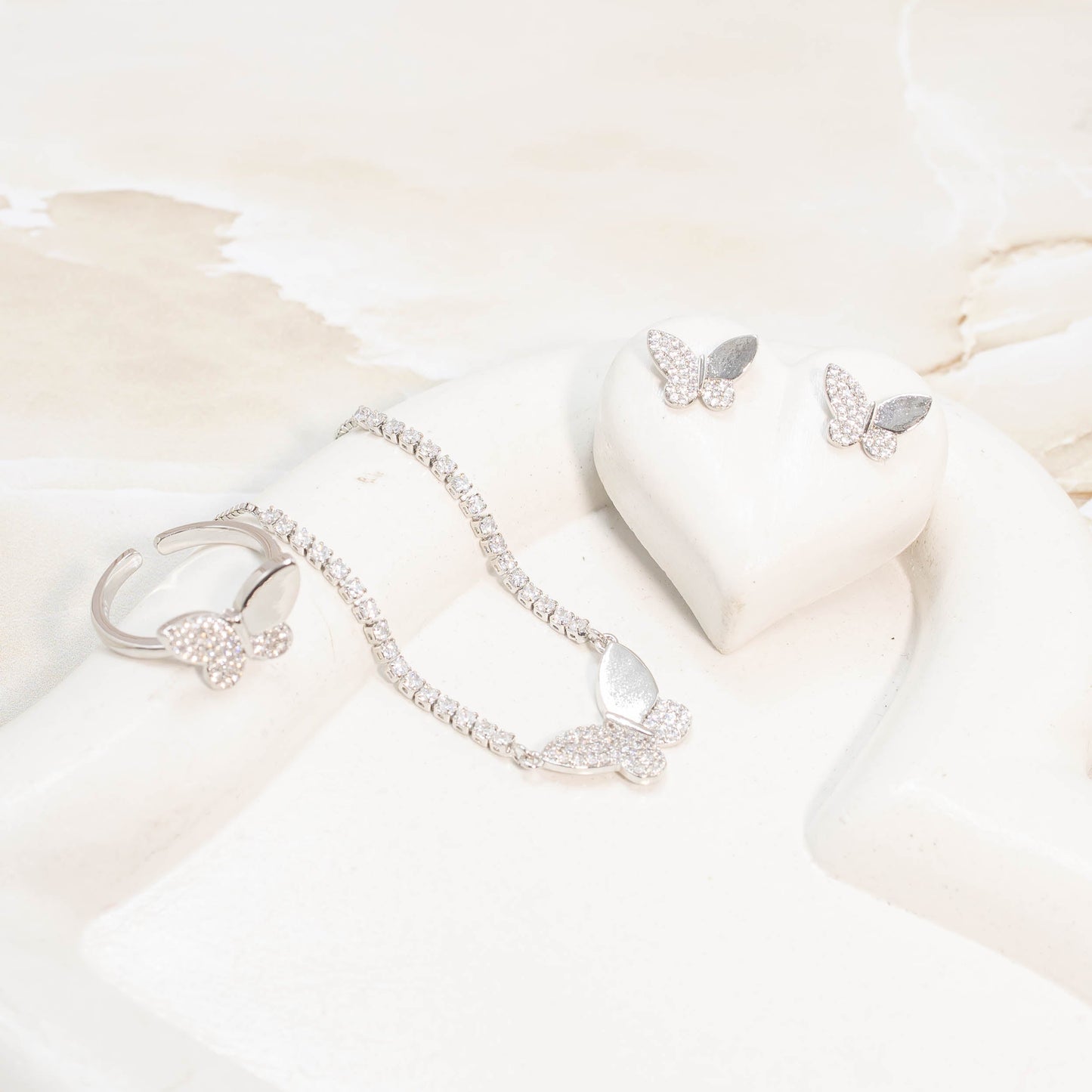 Dúo mariposa microzircón P