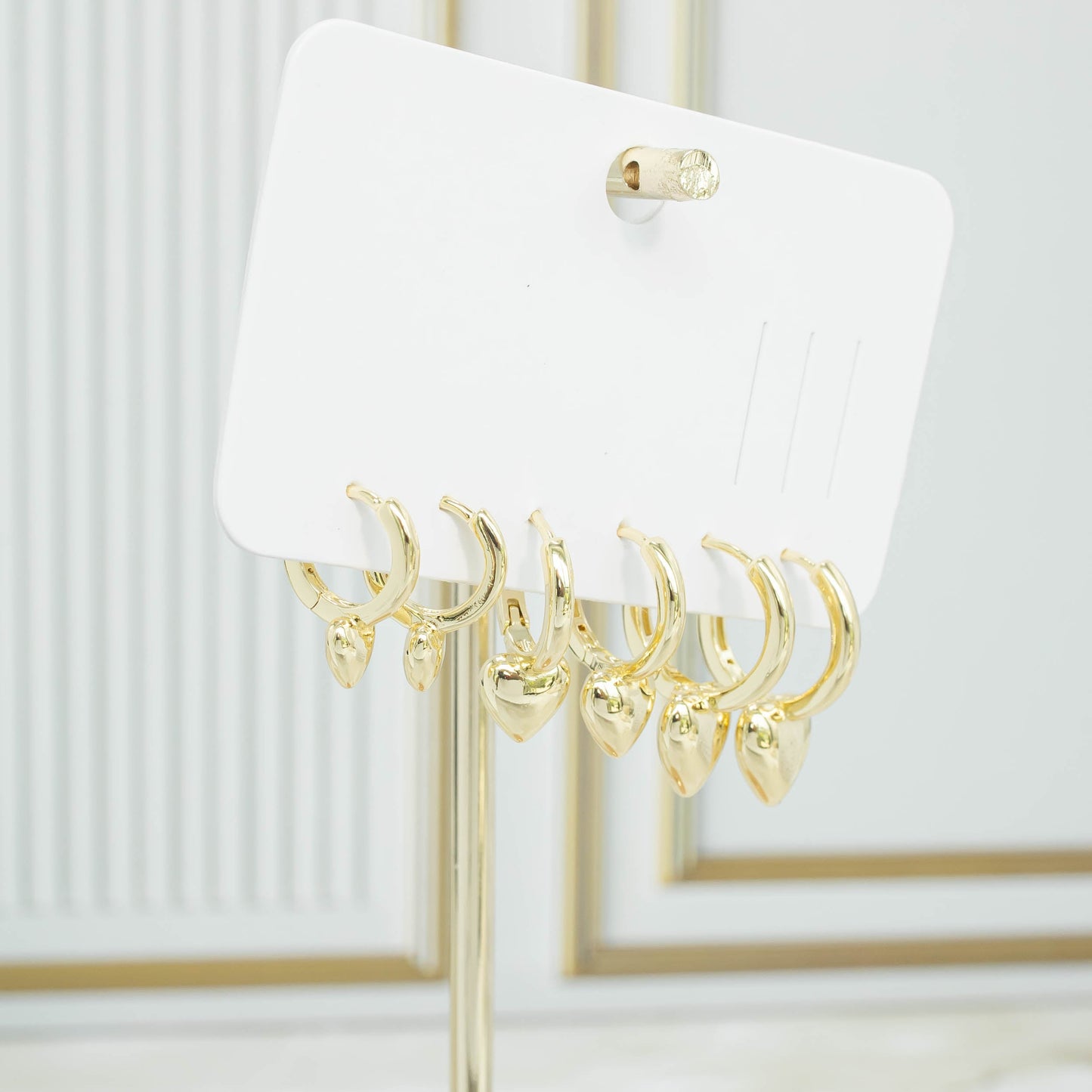 Orejera trío corazónes