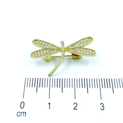 Broche libélula microzircón