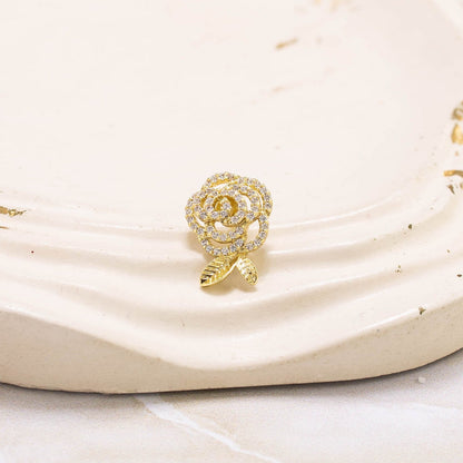 Broche mini rosa microzircón