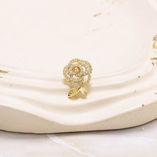 Broche mini rosa microzircón