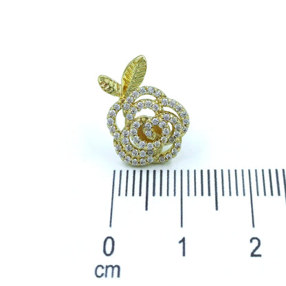 Broche mini rosa microzircón