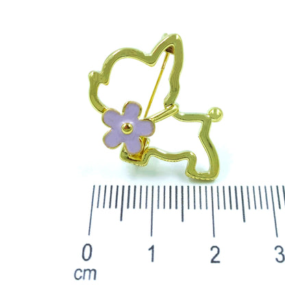 Broche perrito flor