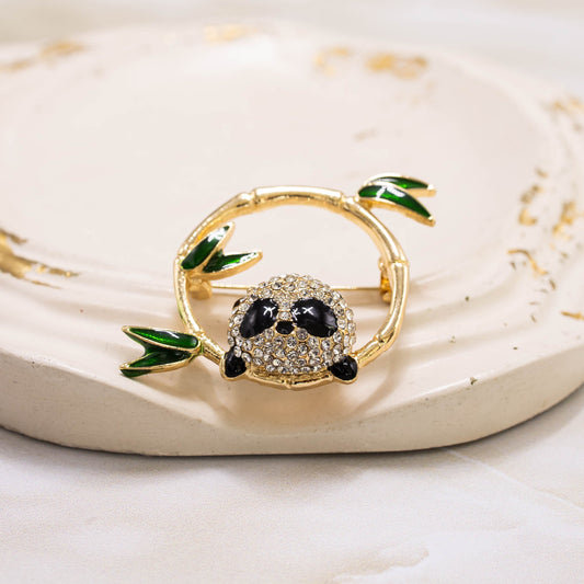 Broche panda bambú
