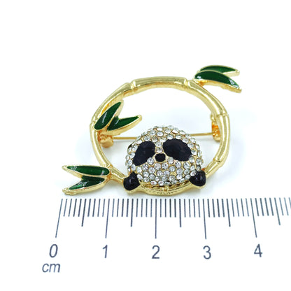 Broche panda bambú