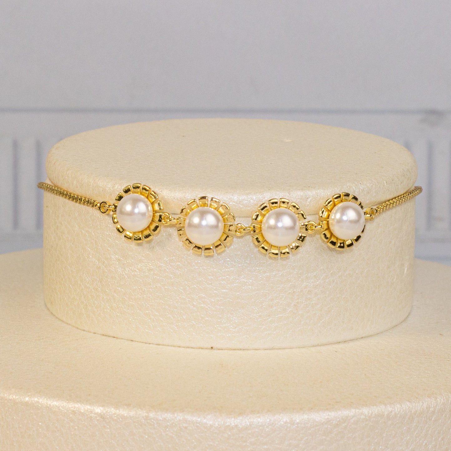 Pulsera flor perla