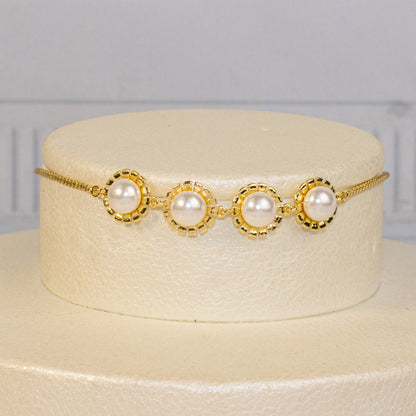 Pulsera flor perla