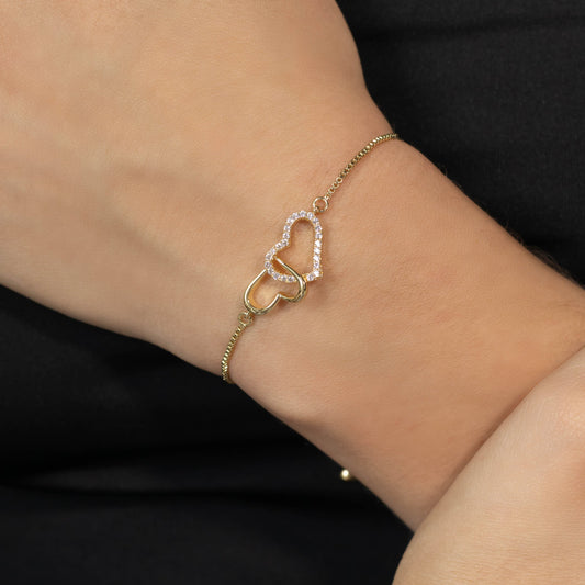Pulsera dos corazones